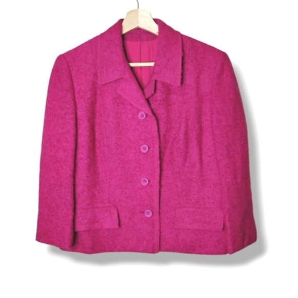 Vintage Towncliffe Hand Tailored Blazer Size S 60s Mod Chain Hem Feminine Office - Picture 1 of 9